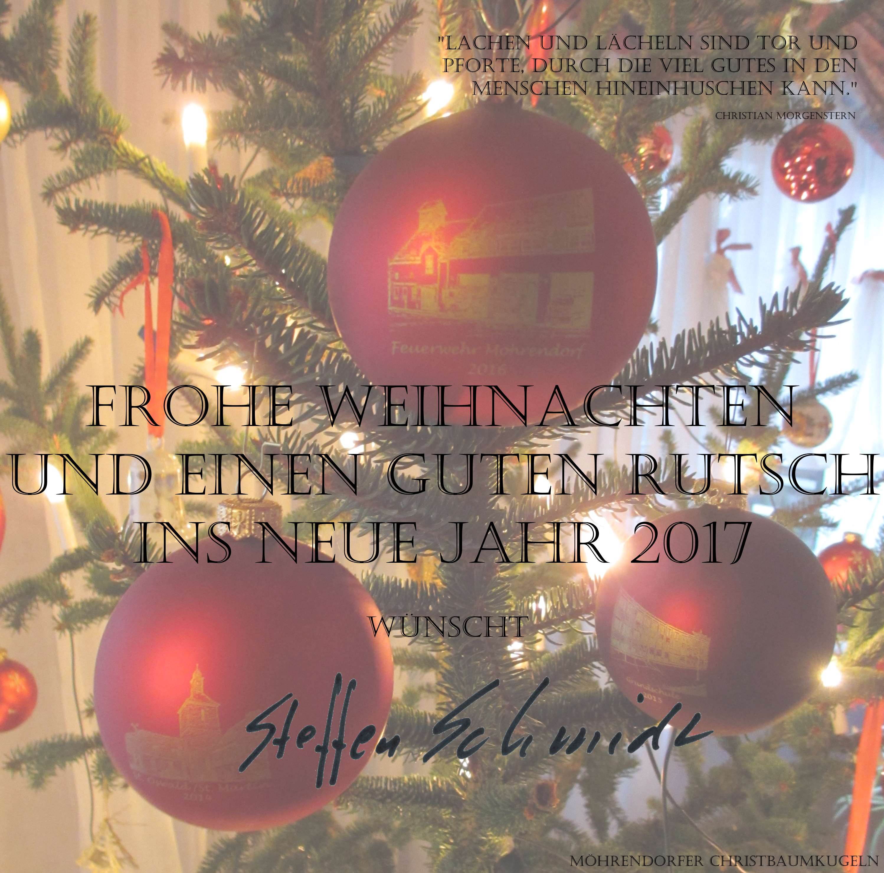 Frohe Weihnachten und einen guten Rutsch ins neue Jahr 2017