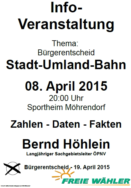 Info-Veranstaltung zum Bürgerentscheid StUB am 19. April 2015