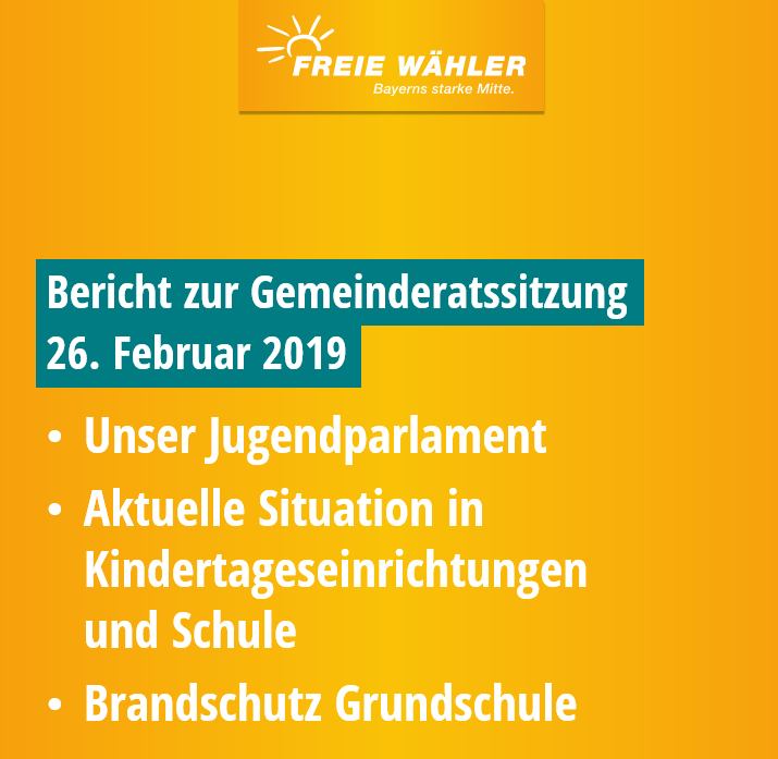 Bericht über die Gemeinderatssitzung vom 26. Februar 2019