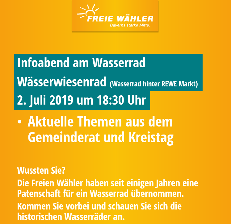 Einladung zum Infoabend am Wasserrad