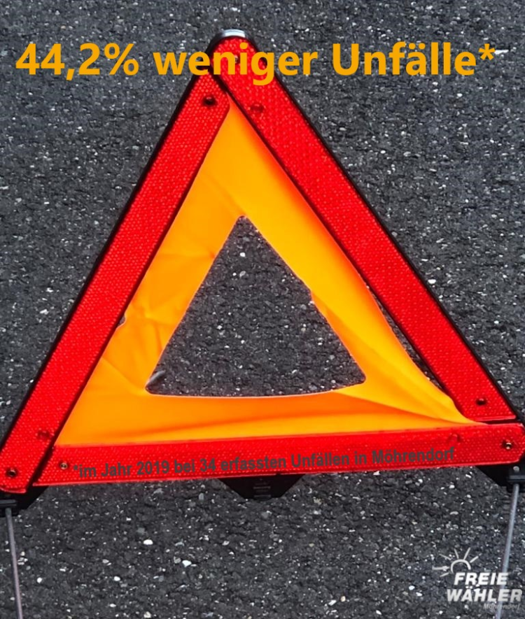 Weniger Unfälle 2019 – Verkehrsstatistik Möhrendorf